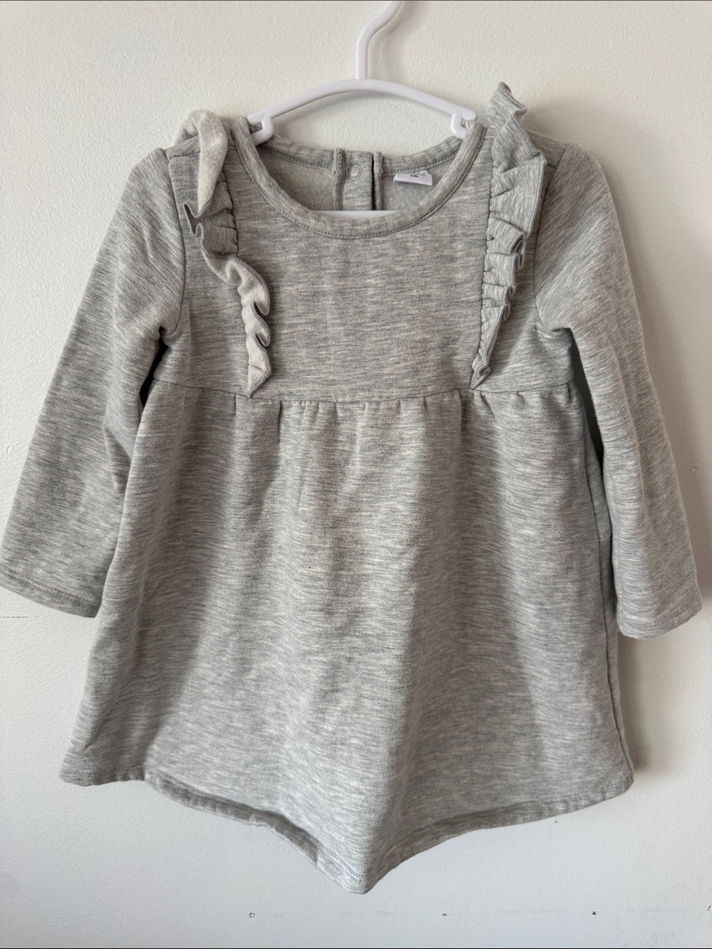 Nordstrom Baby Gray Long Sleeve warm Dress with Crew Neck